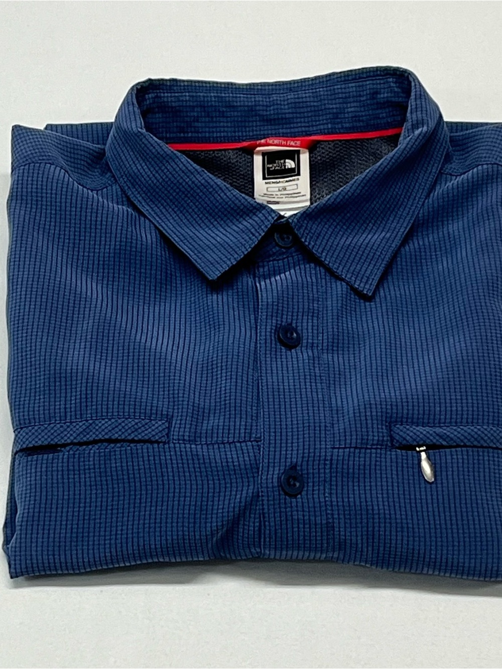 The North Face Blue Short-Sleeve Button-Down Shirt men’s L hiking sport 1431 - Picture 5 of 5
